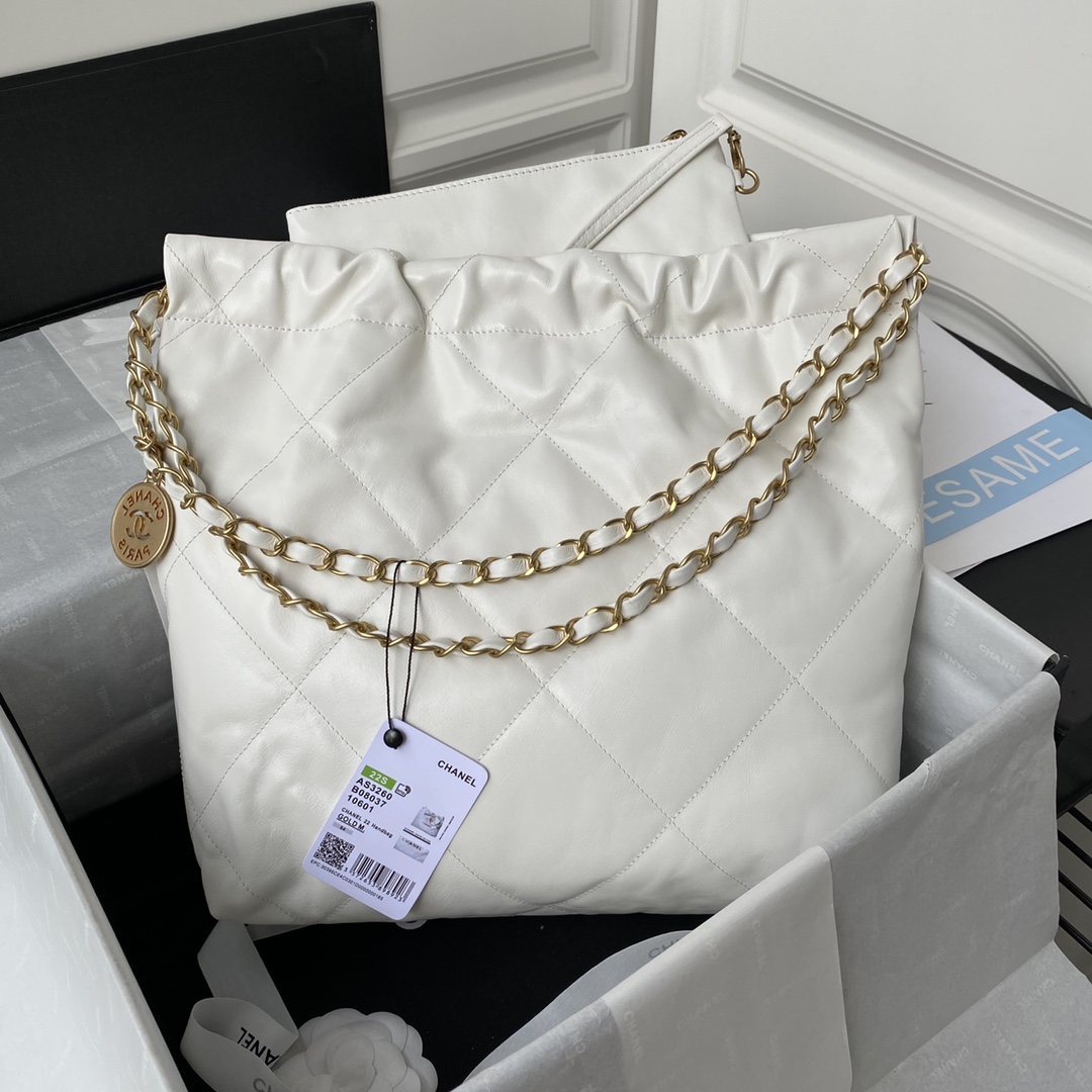 Calfskin 22 Small Handbag Shoulder Bag AS3260 White